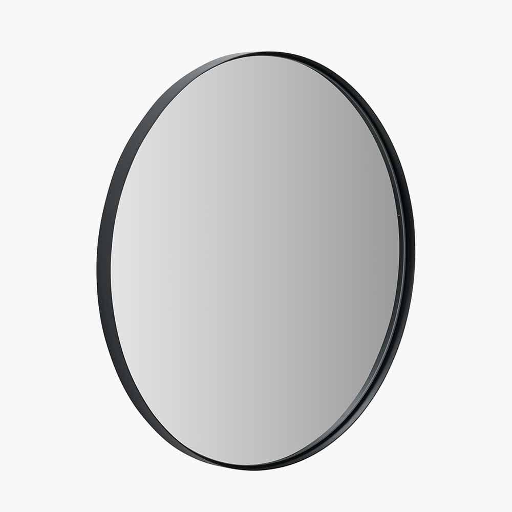 Pacific Lifestyle Mirrors Black Metal Slim Frame Round Wall Mirror Medium House of Isabella UK