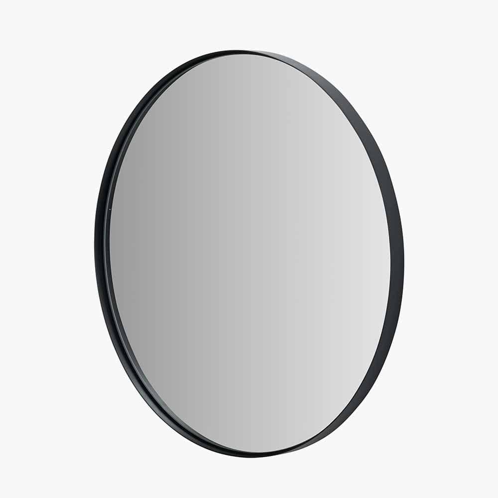 Pacific Lifestyle Mirrors Black Metal Slim Frame Round Wall Mirror Medium House of Isabella UK