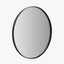 Black Metal Slim Frame Round Wall Mirror Small.