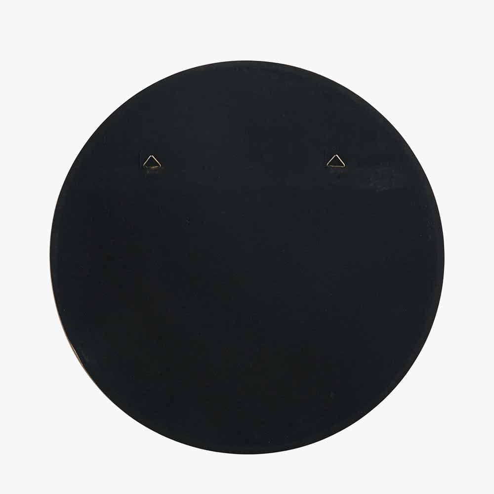 Brushed Gold Metal Slim Frame Round Wall Mirror Small.