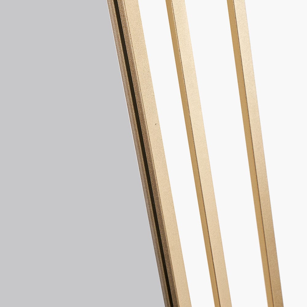 Gold Metal Art Deco Rectangular Wall Mirror.