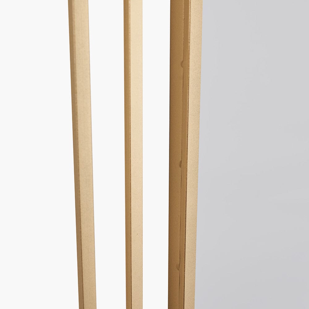 Gold Metal Art Deco Rectangular Wall Mirror.