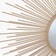 Gold Metal Starburst Design Round Wall Mirror.