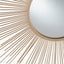 Gold Metal Starburst Design Round Wall Mirror.