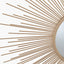 Gold Metal Starburst Design Round Wall Mirror.
