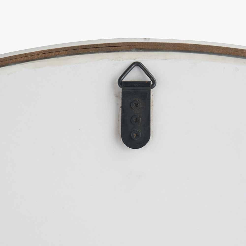 Natural Wood Veneer Slim Frame Round Mirror Large.