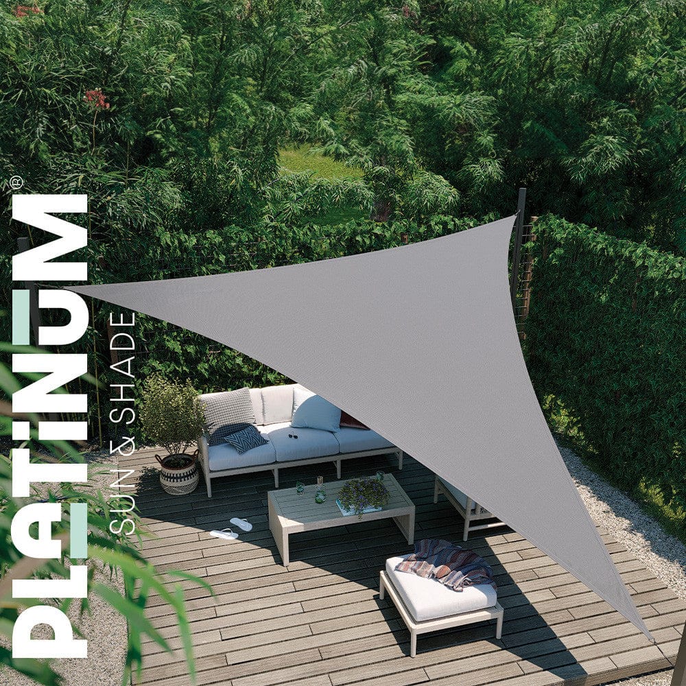 5m Triangle Waterproof Shade Sail Grey.