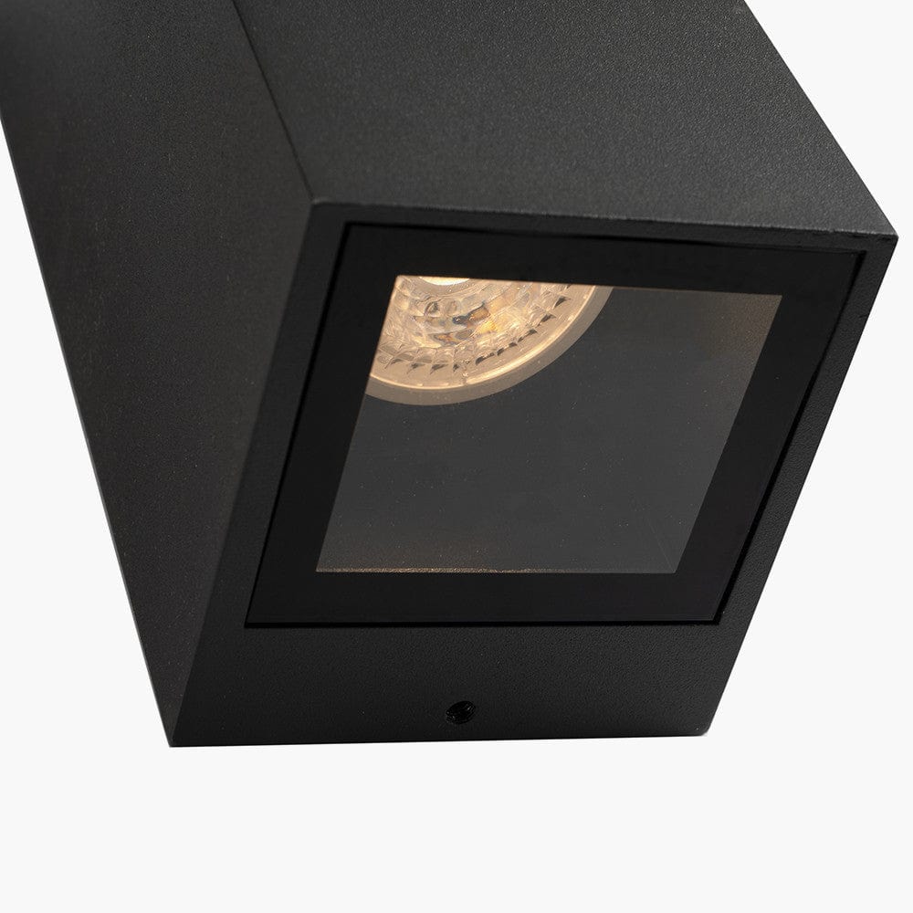 Acer Dark Grey Metal Square Outdoor Dual Wall Light.