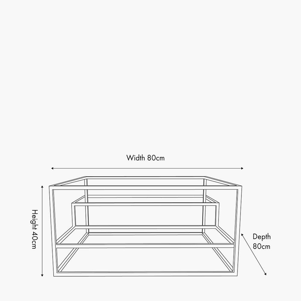 Pacific Lifestyle Outdoors Aleandra Clear Glass and Silver Metal Coffee Table House of Isabella UK