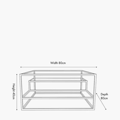 Pacific Lifestyle Outdoors Aleandra Clear Glass and Silver Metal Coffee Table House of Isabella UK