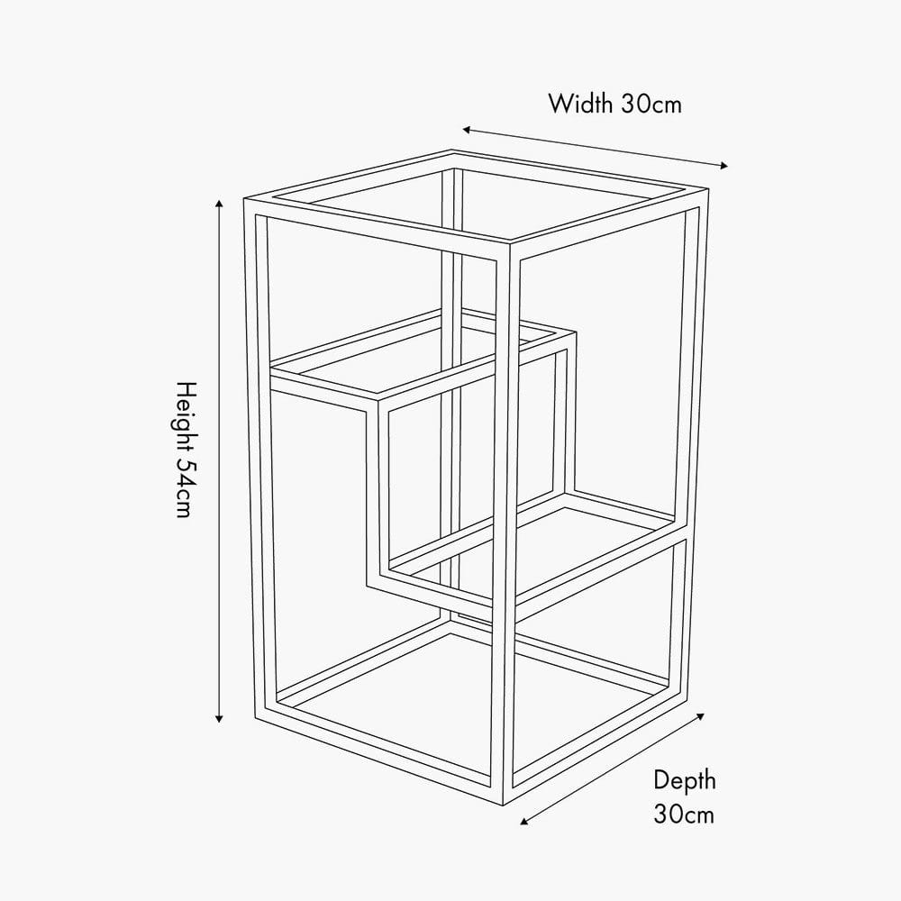 Pacific Lifestyle Outdoors Aleandra Clear Glass and Silver Metal Side Table House of Isabella UK