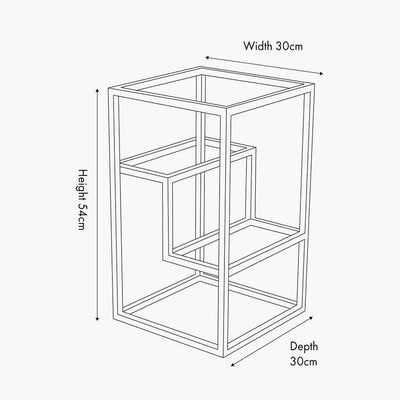 Pacific Lifestyle Outdoors Aleandra Clear Glass and Silver Metal Side Table House of Isabella UK