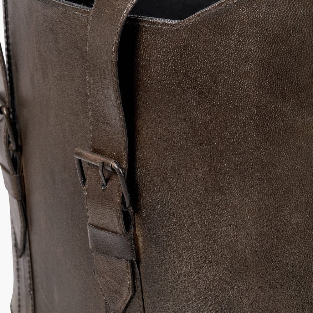 Alessio S/2 Peppercorn Leather Handled Storage.