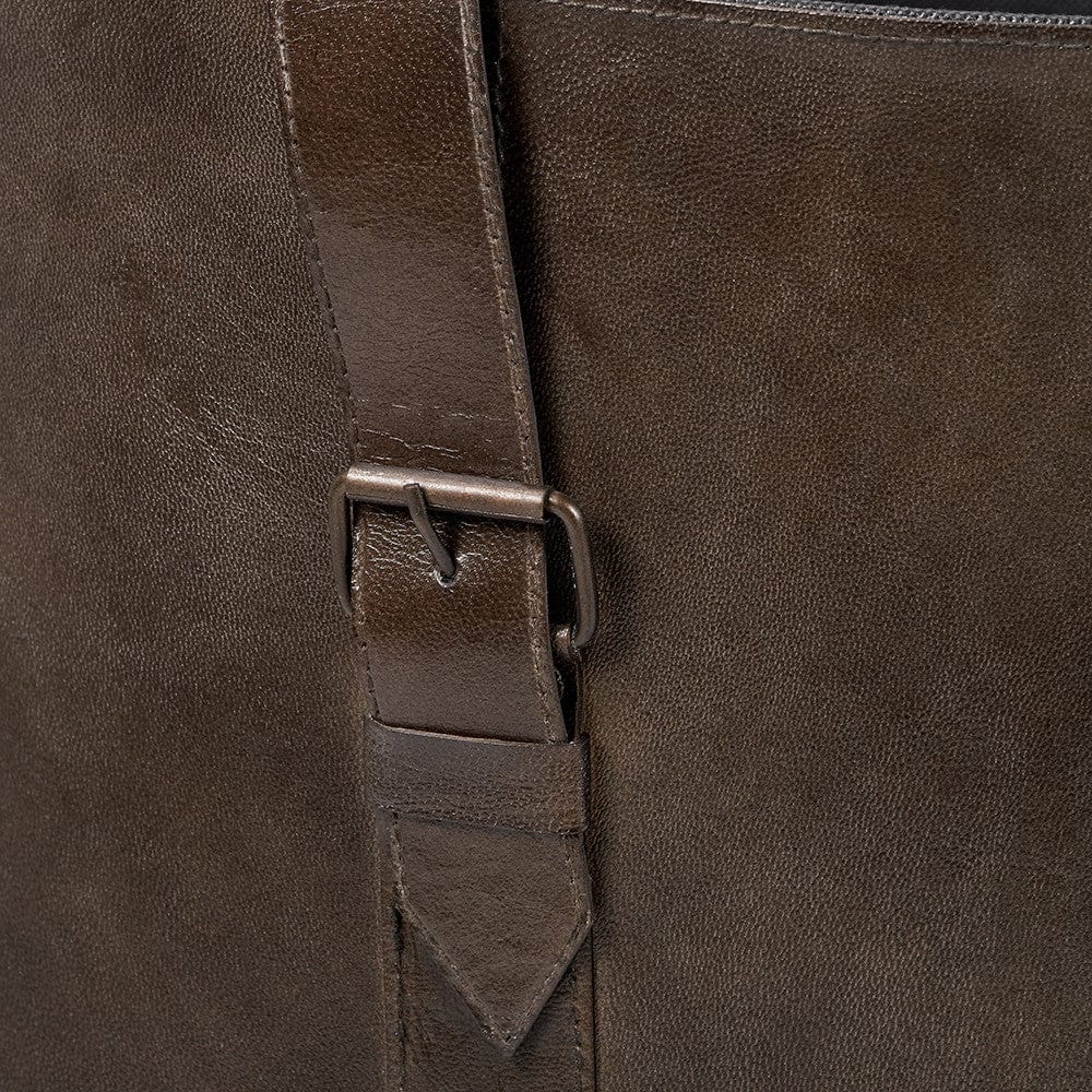 Alessio S/2 Peppercorn Leather Handled Storage.