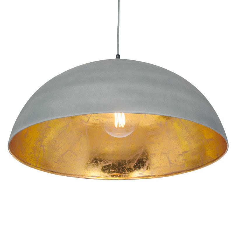 Pacific Lifestyle Outdoors Anders Matt Grey and Gold Leaf Metal Dome Pendant House of Isabella UK