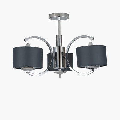 Pacific Lifestyle Outdoors Arcadia Silver Metal Curved 3 Arm Semi Flush Pendant House of Isabella UK