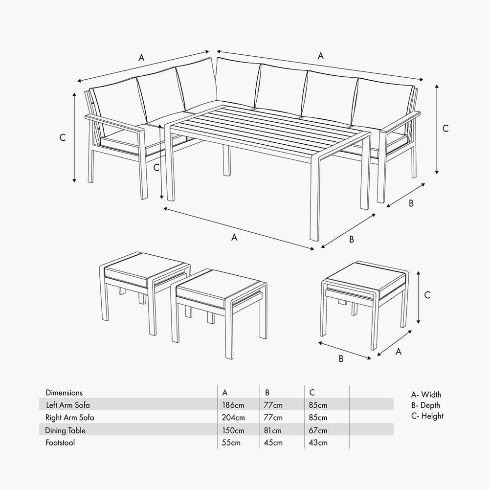 Aruba Outdoor Corner Seating Set.
