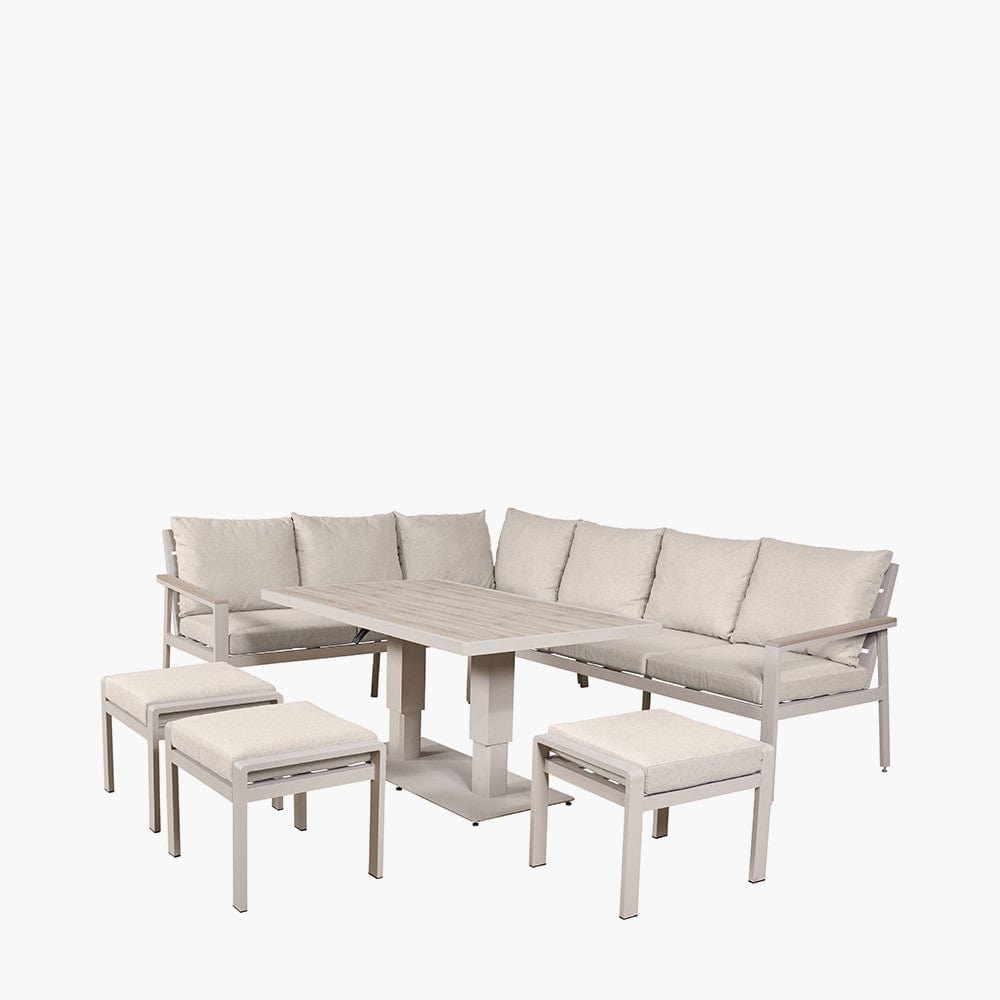 Aruba Outdoor Corner Seating Set with Adjustable Table.