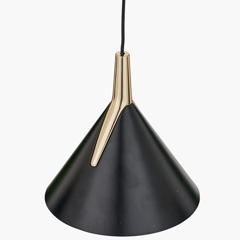 Pacific Lifestyle Outdoors Astarion Matt Black and Gold 3 Drop LED Pendant House of Isabella UK