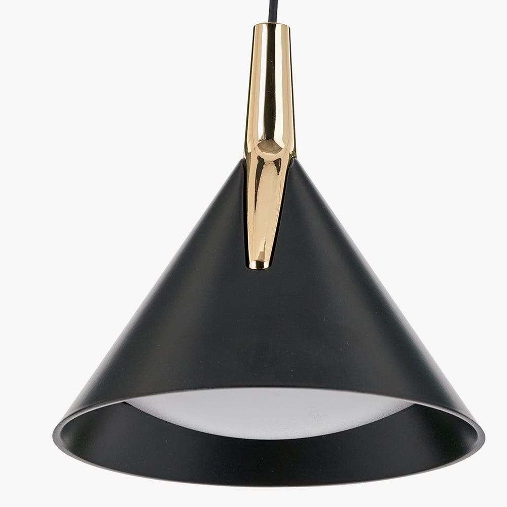 Pacific Lifestyle Outdoors Astarion Matt Black and Gold 3 Drop LED Pendant House of Isabella UK