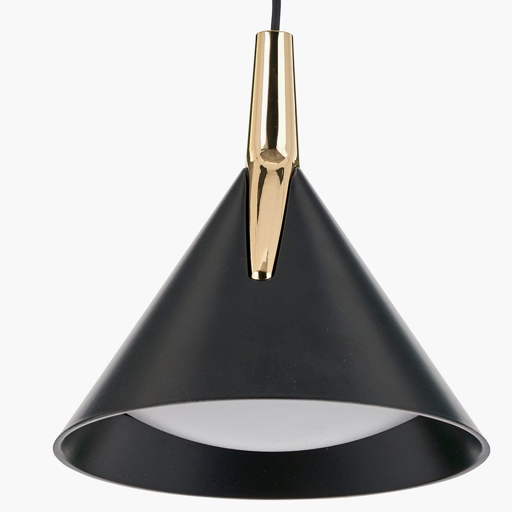 Astarion Matt Black and Gold Multi Drop LED Pendant.