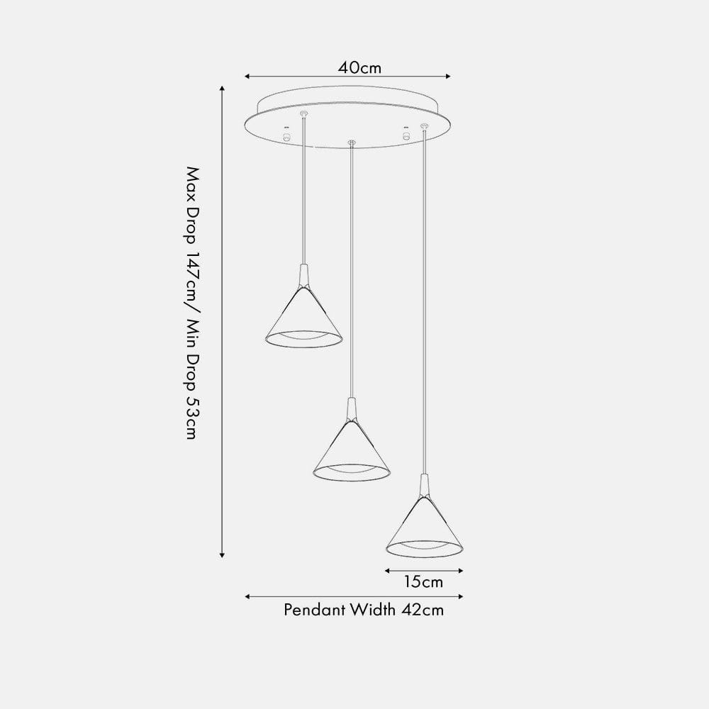 Astarion Matt Black and Gold Multi Drop LED Pendant.