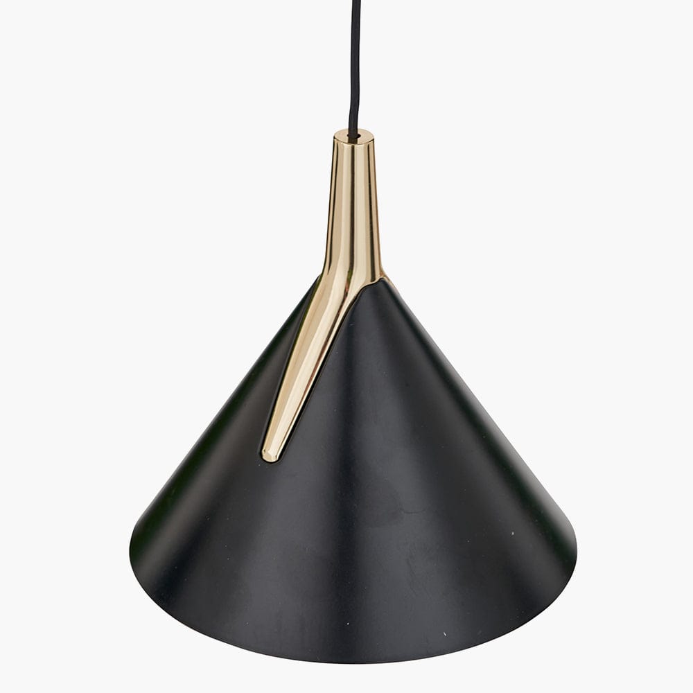Astarion Matt Black and Gold Multi Drop LED Pendant.