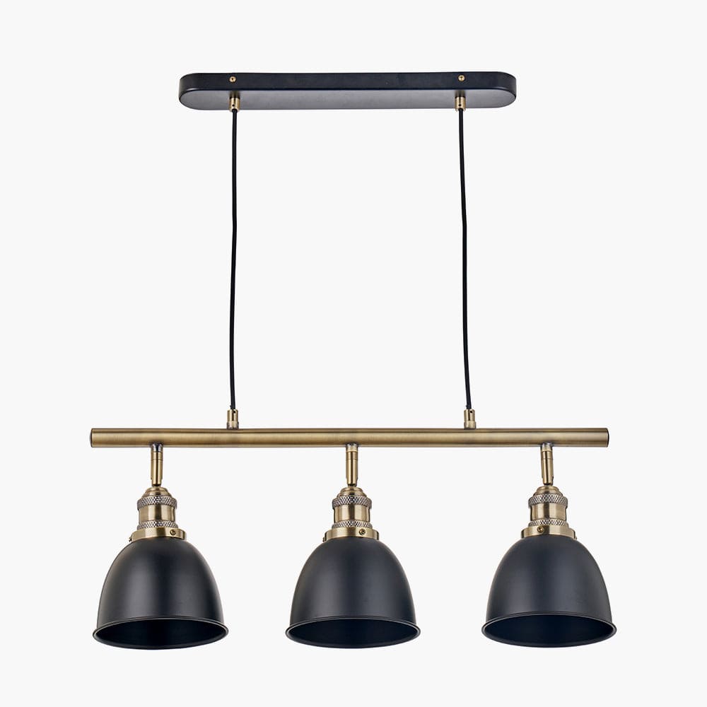 Augusto Black and Gold Task Bar Pendant.