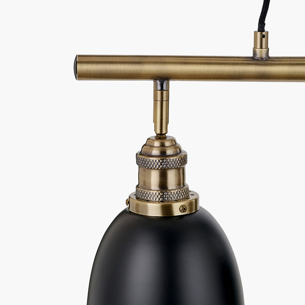 Augusto Black and Gold Task Bar Pendant.