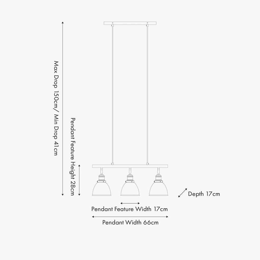 Augusto Black and Gold Task Bar Pendant.