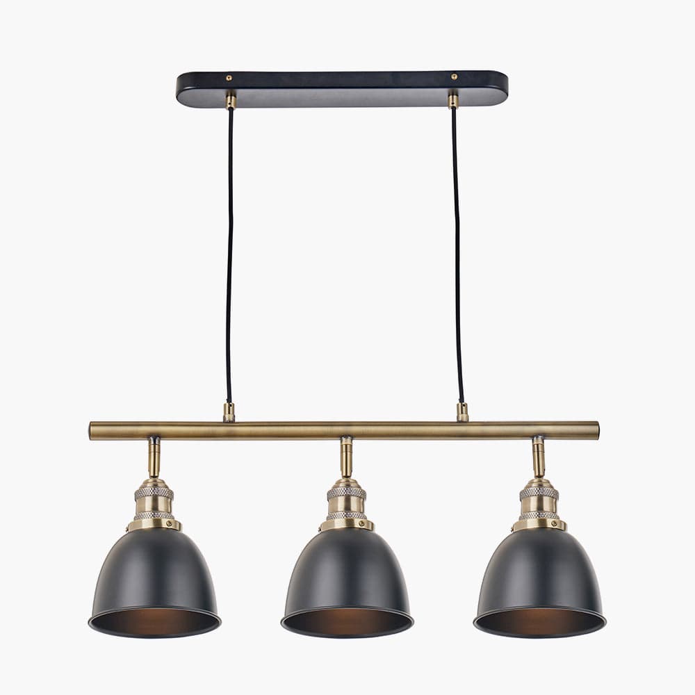 Augusto Black and Gold Task Bar Pendant.