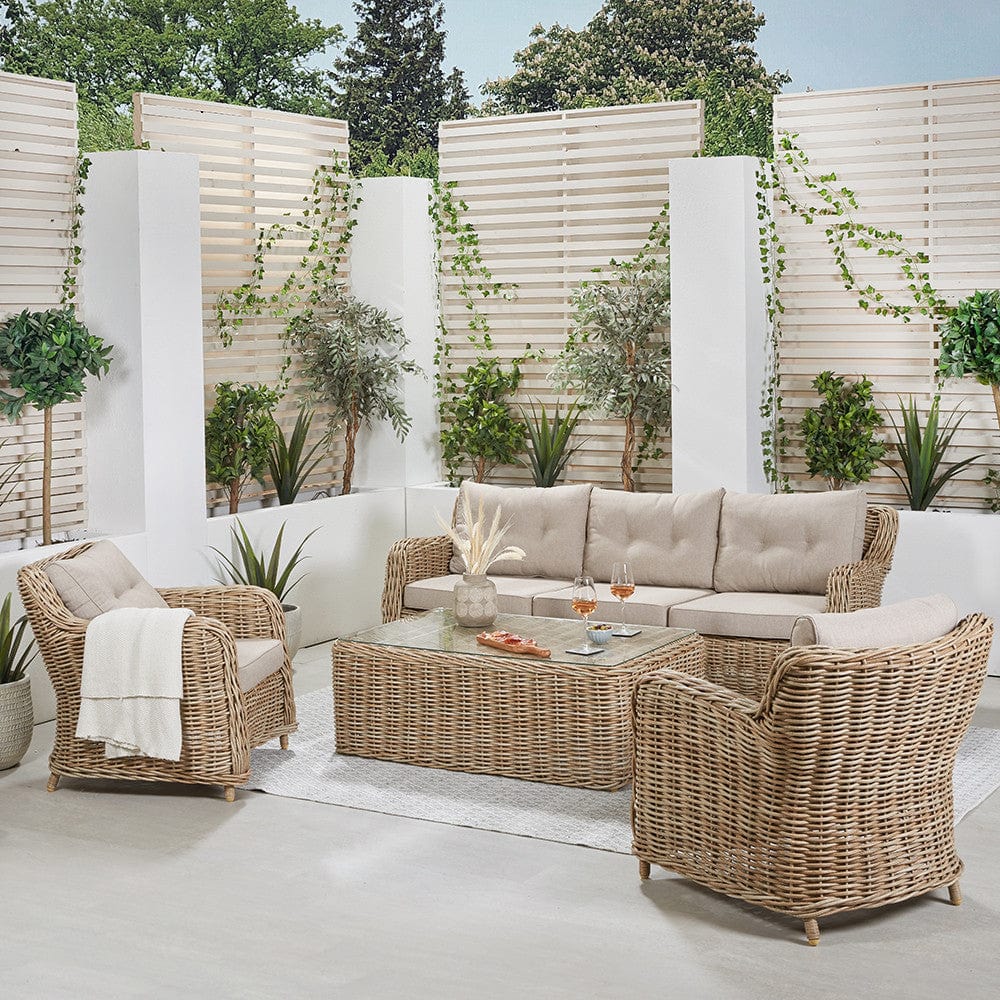 Pacific Lifestyle Outdoors Barakaldo Natural Antique Lounge Set House of Isabella UK