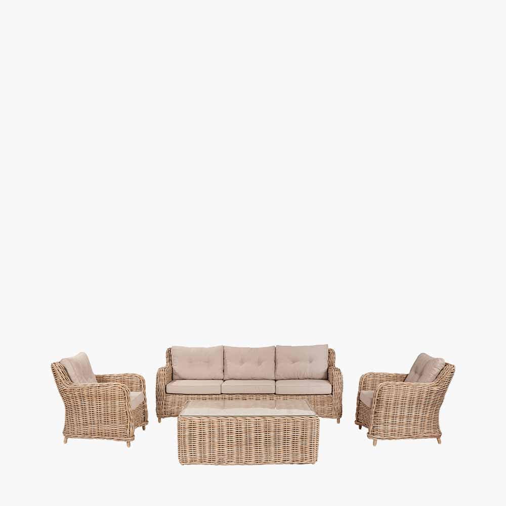 Pacific Lifestyle Outdoors Barakaldo Natural Antique Lounge Set House of Isabella UK