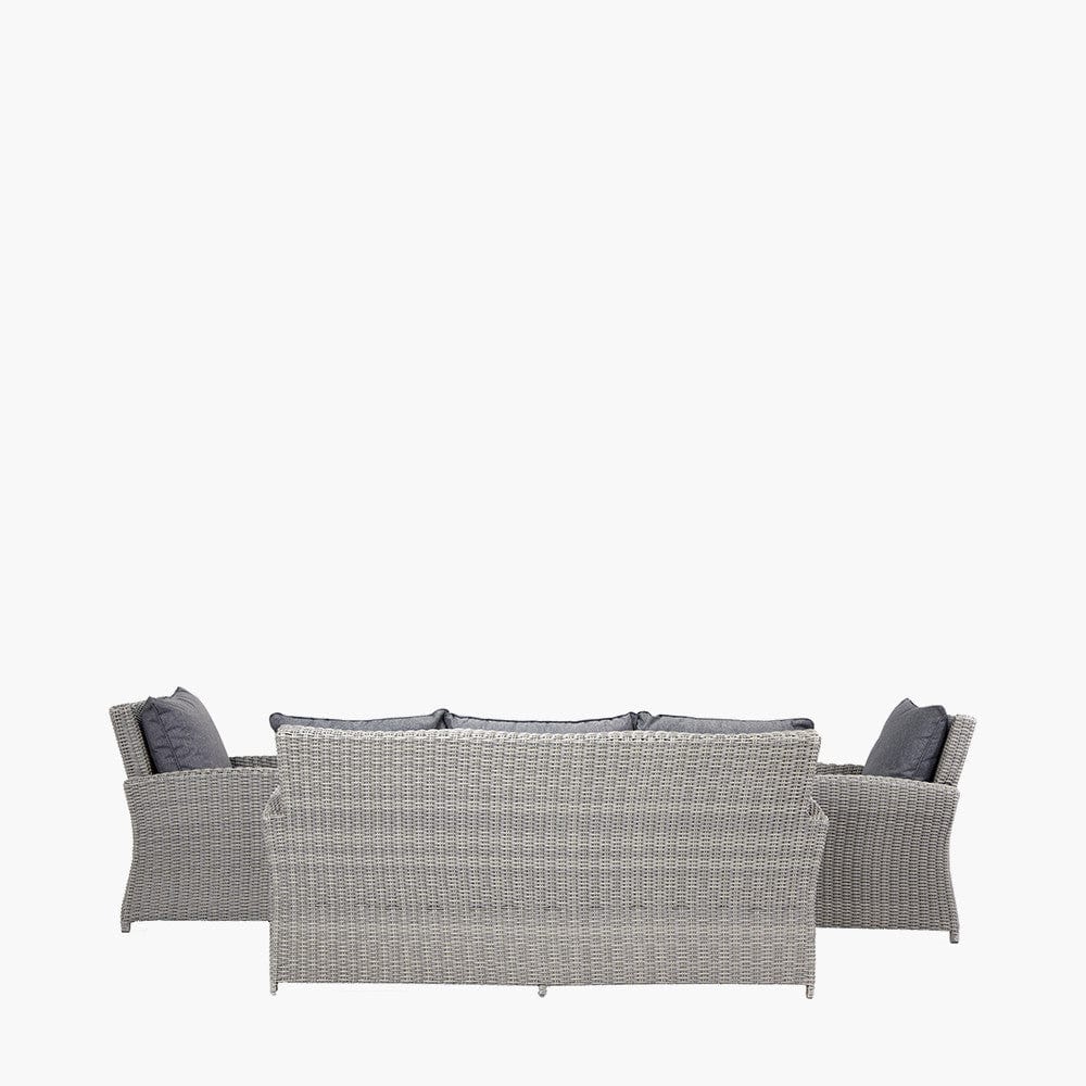 Barbados Slate Grey Outdoor 3 Seater Seating Set with Ceramic Top.
