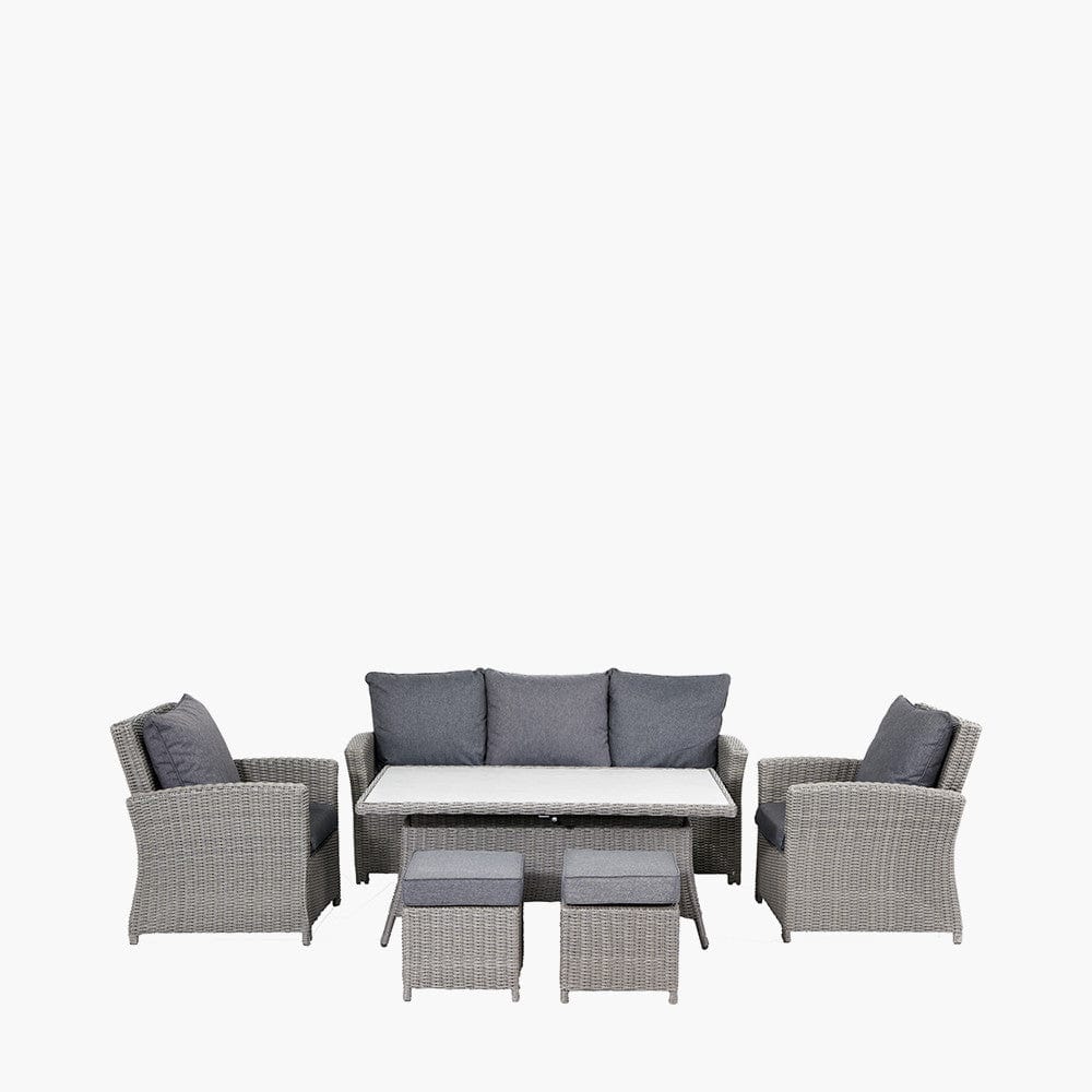 Barbados Slate Grey Outdoor 3 Seater Seating Set with Ceramic Top.