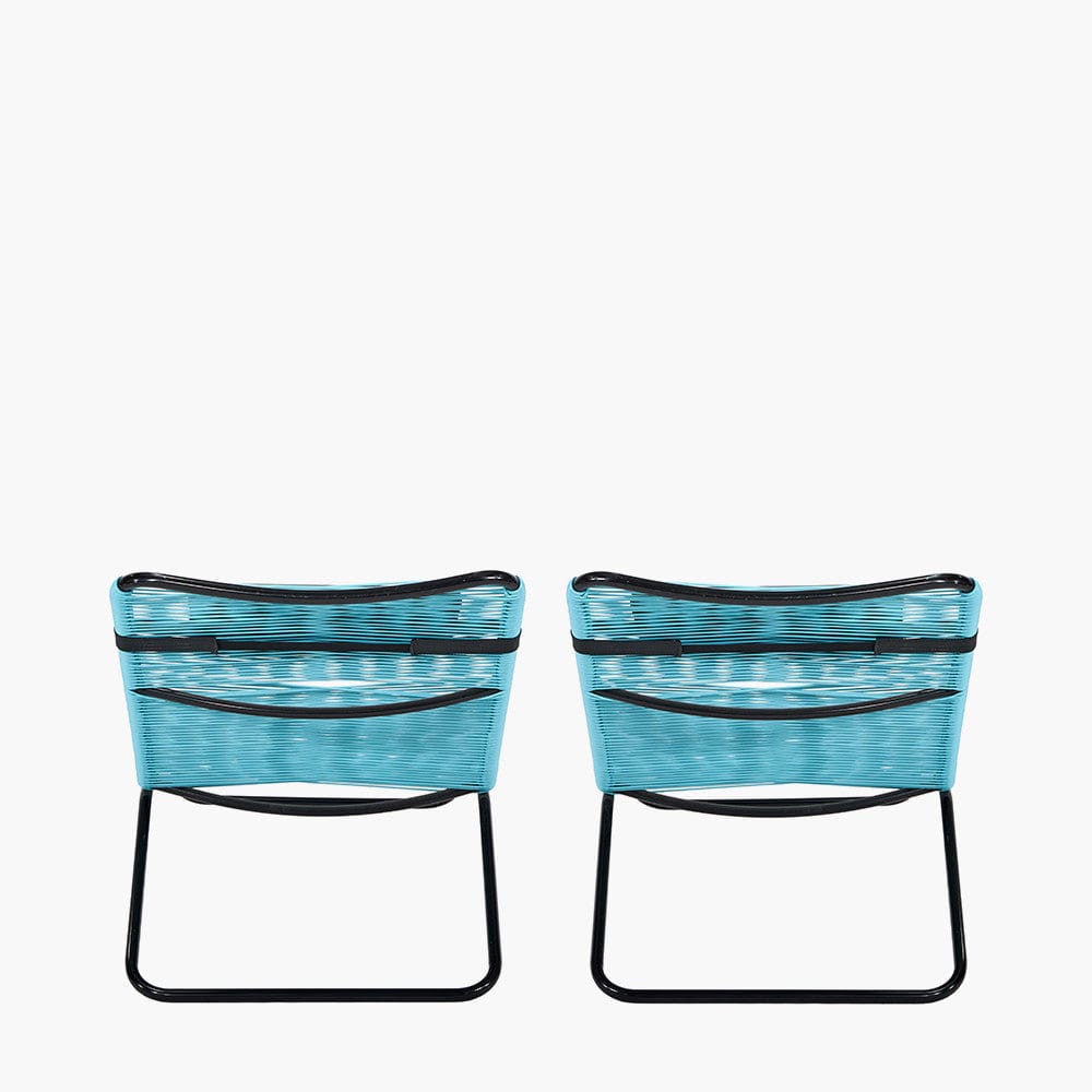 Blue PU Rio Set of 2 Sun Loungers.