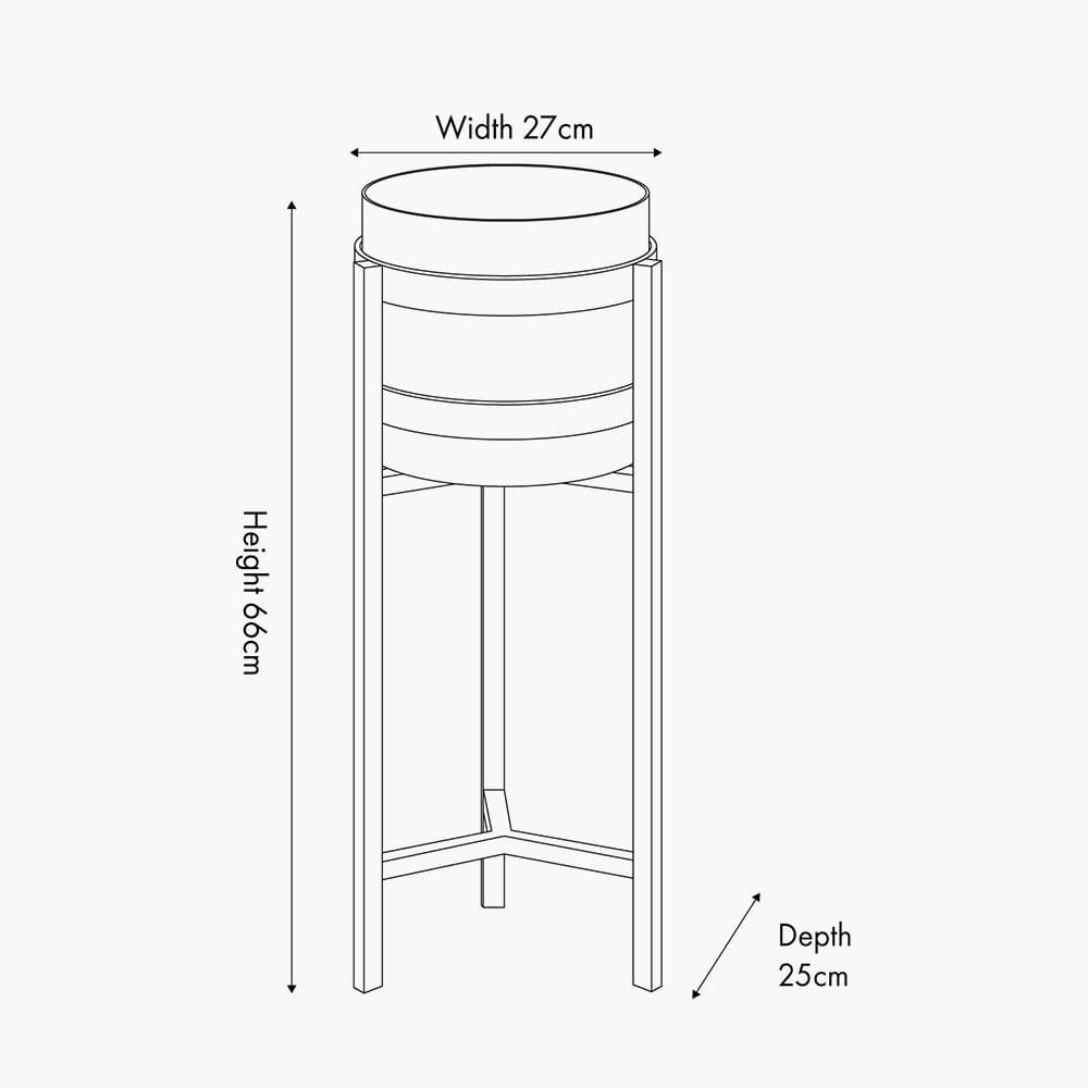 Brass and Matt Black Metal Floor Planter Large.
