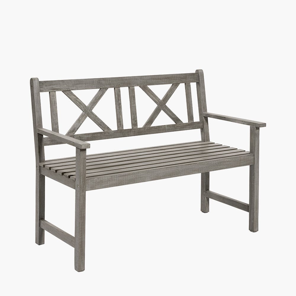 Cambridge Antique Grey 2 Seater Acacia Wood Bench K/D.