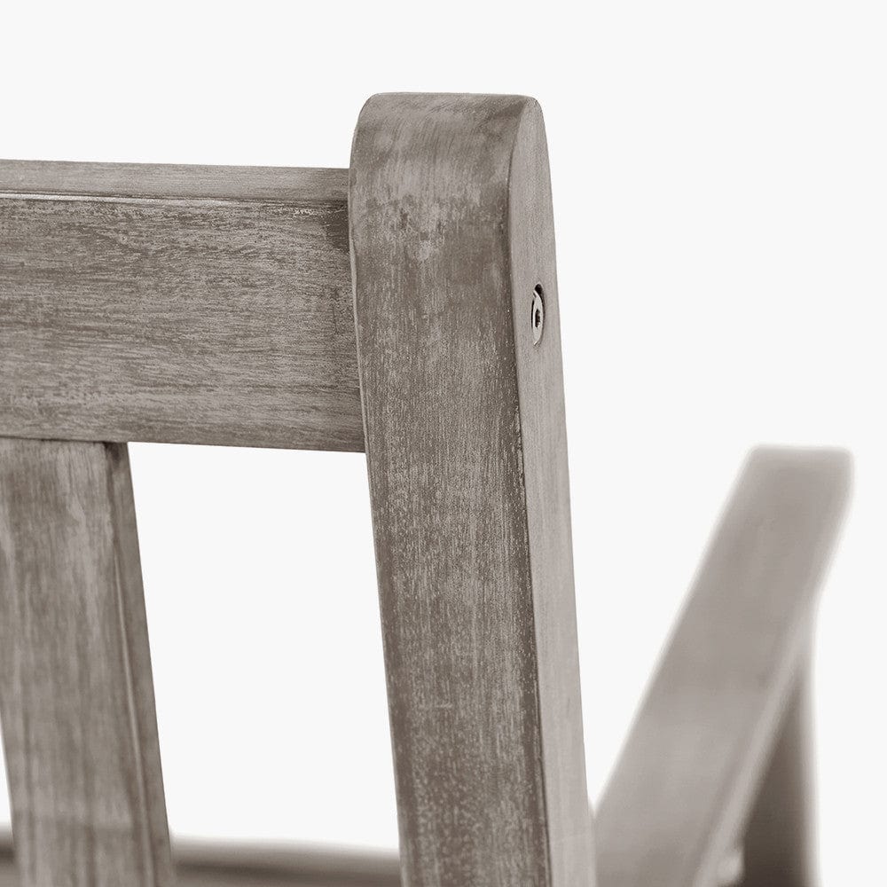 Cambridge Antique Grey 3 Seater Acacia Wood Bench.