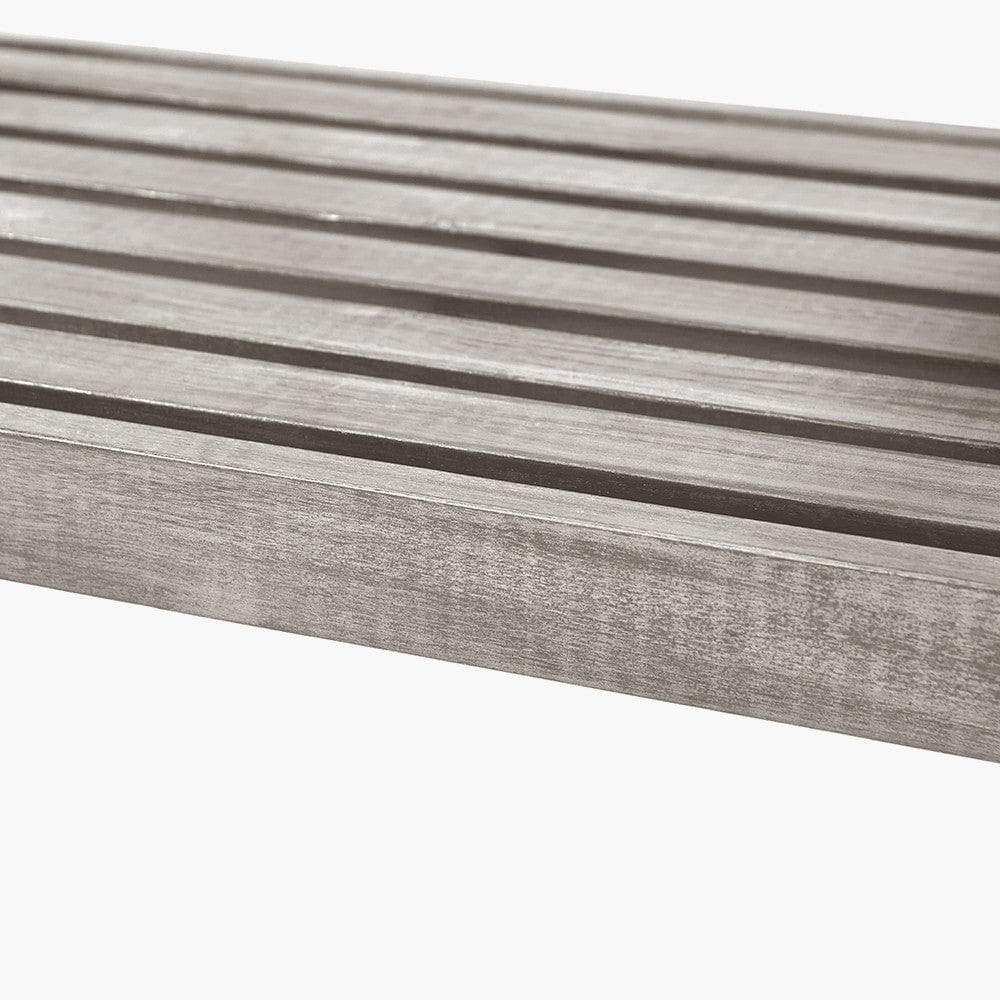 Cambridge Antique Grey 3 Seater Acacia Wood Bench.