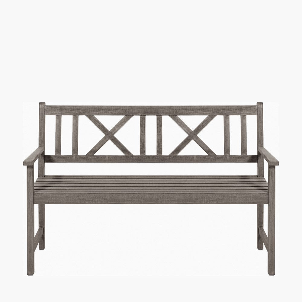 Pacific Lifestyle Outdoors Cambridge Antique Grey 3 Seater Acacia Wood Bench House of Isabella UK