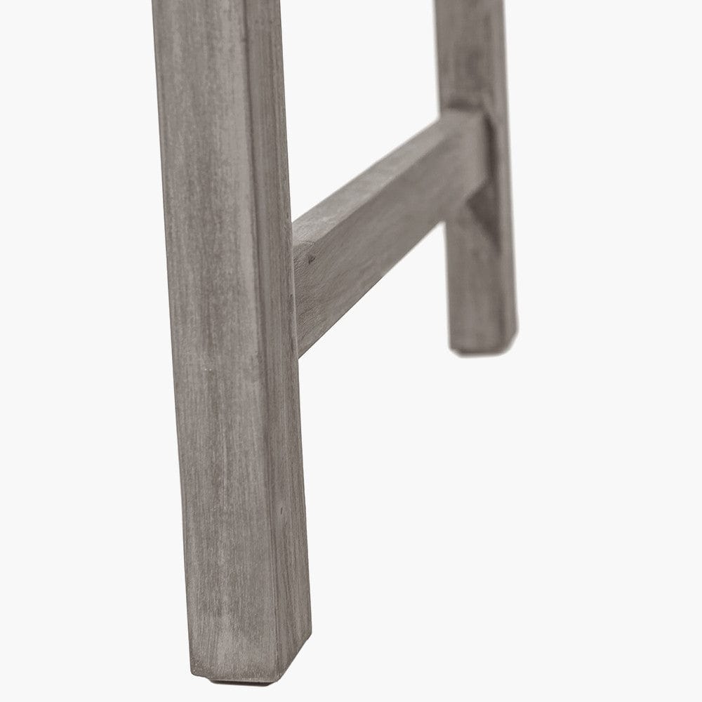 Cambridge Antique Grey 3 Seater Acacia Wood Bench.