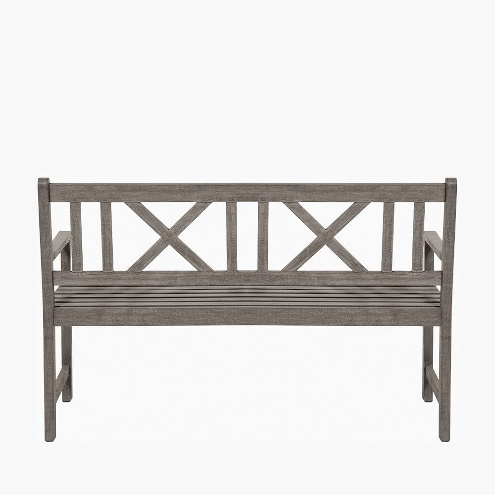 Pacific Lifestyle Outdoors Cambridge Antique Grey 3 Seater Acacia Wood Bench House of Isabella UK