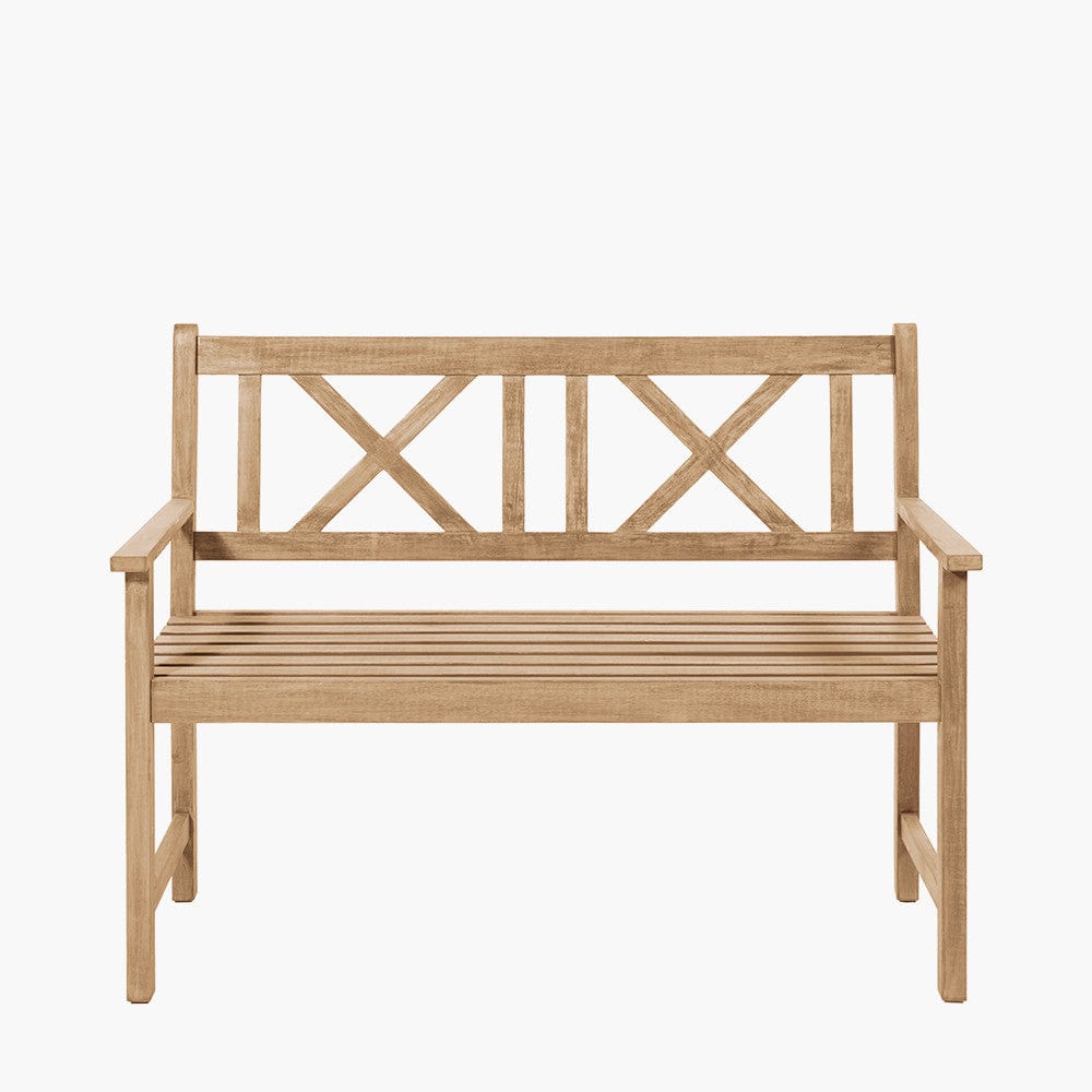Cambridge Light Teak 2 Seater Acacia Wood Bench K/D.