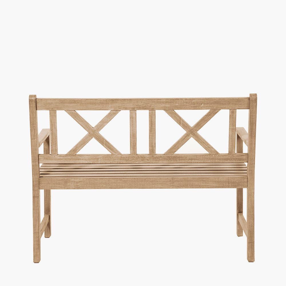 Cambridge Light Teak 2 Seater Acacia Wood Bench K/D.
