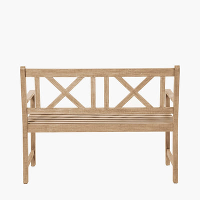 Pacific Lifestyle Outdoors Cambridge Light Teak 2 Seater Acacia Wood Bench K/D House of Isabella UK