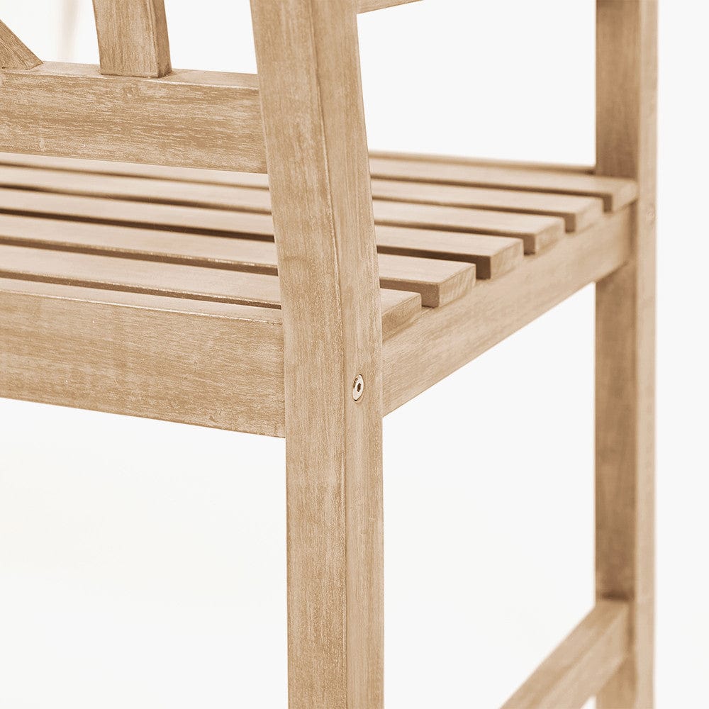 Cambridge Light Teak 3 Seater Acacia Wood Bench K/D.