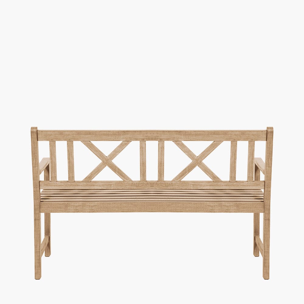 Cambridge Light Teak 3 Seater Acacia Wood Bench K/D.
