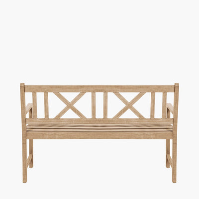 Pacific Lifestyle Outdoors Cambridge Light Teak 3 Seater Acacia Wood Bench K/D House of Isabella UK