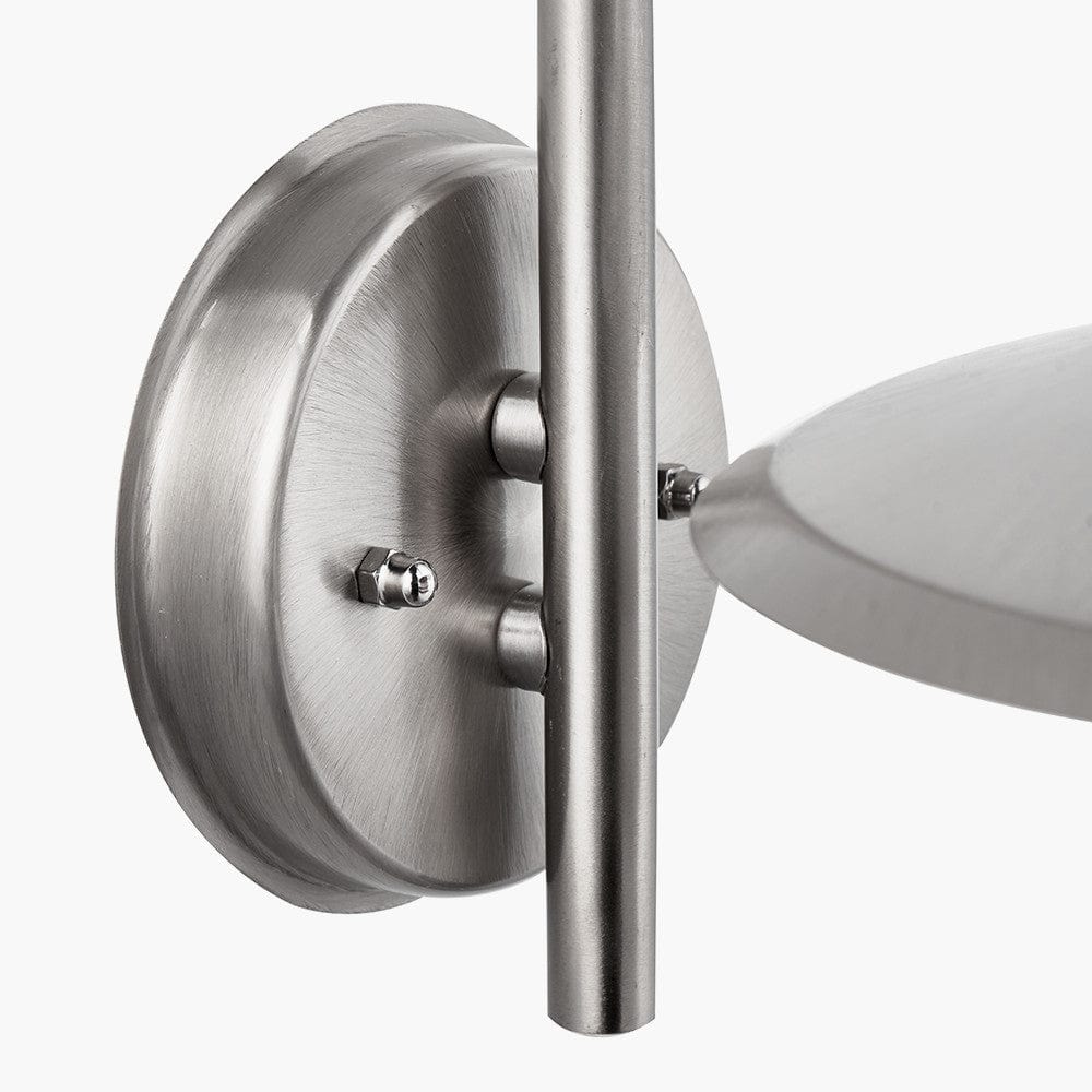 Centauri Brushed Steel Metal and Opaque Glass Wall Light.